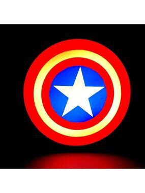 Captain America Shield LED Light Box – USB Powered Marvel Superhero Wall & Desk